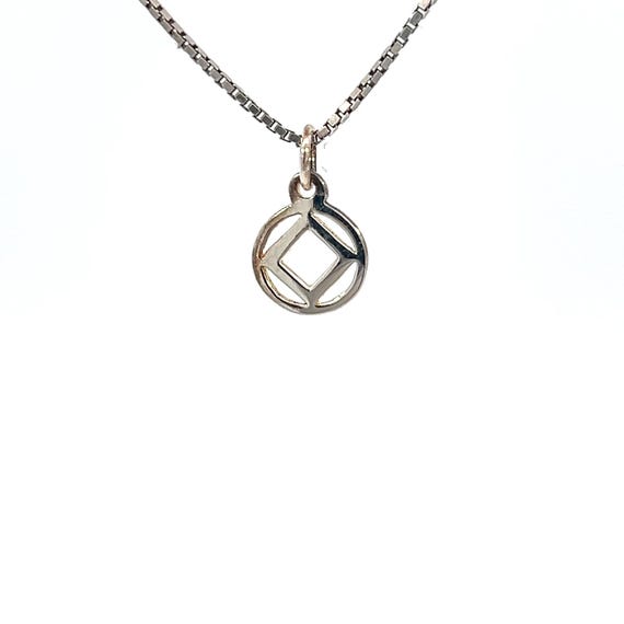Narcotics Anonymous Sterling Silver, NA Symbol Pendant, Chain Sold Separately
