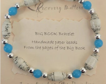 Big Book Bracelets by Recovery Matters - made from pages of the big book
