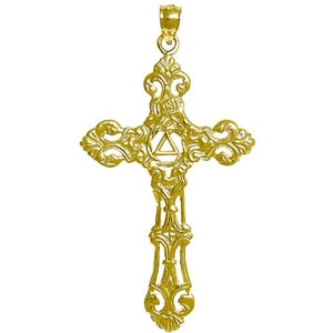 Alcoholics Anonymous 14k Gold Pendant, AA Recovery Symbol on a ...