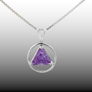 Sobriety Jewelry,Sobriety Gift, Alcoholics Anonymous, Sterling Silver, AA RE-Birthstone pendant ,Chain Sold Separately