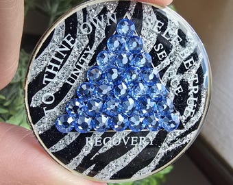 Zebra Timeless AA chip with CZ Crystals