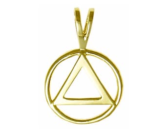 Alcoholics Anonymous, Recovery Jewelry, Sobriety Gift, Recovery Gift, Sobriety Jewelry, Recovery, 14K Gold