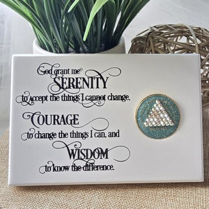 Serenity Prayer AA Medallion Plaque: Sobriety Recovery Gift
