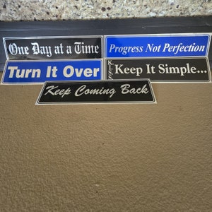 Alcoholics Anonymous Bumper Stickers with AA Slogans, Set of 5