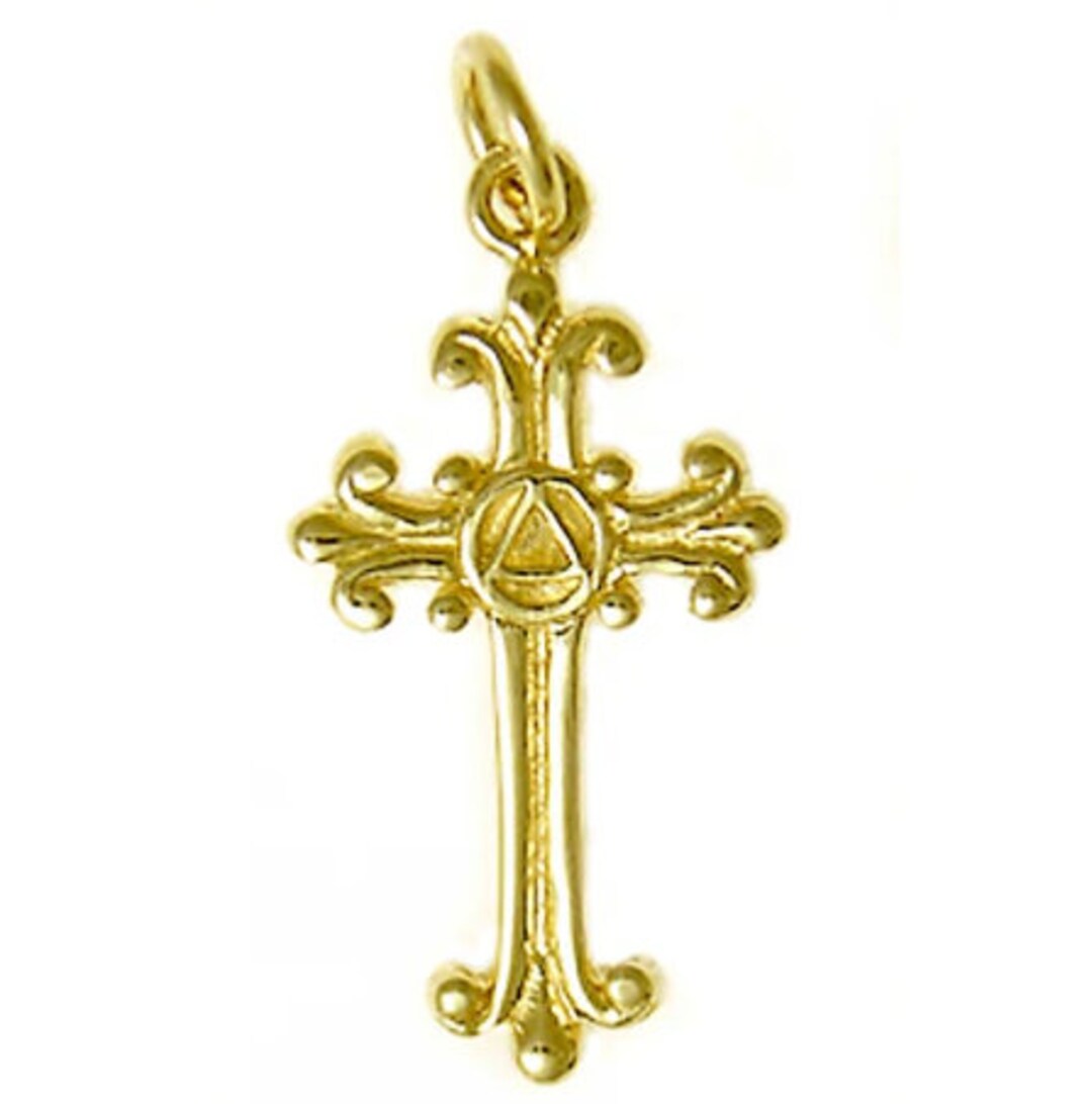 Aa Chain 14K Gold AA Recovery Pendant: Alcoholics Anonymous Sobriety Gift - Etsy
