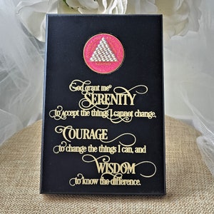 AA Medallion Plaque: Serenity Prayer, Sobriety Gift
