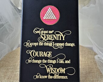 AA Medallion Plaque: Serenity Prayer, Sobriety Gift