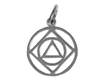 AA & NA Anonymous Dual Sterling Silver, Dual Symbol Pendant