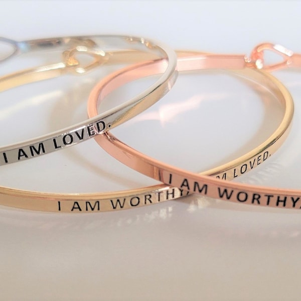 I am worthy, I am loved bracelet by Recovery Matters