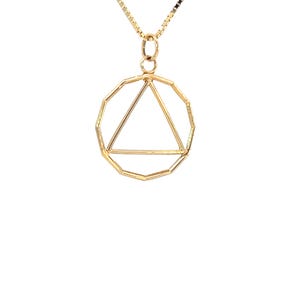 Alcoholics Anonymous, Recovery Jewelry, Sobriety Gift, Recovery Gift, Sobriety Jewelry, Recovery, 14K Gold, Chain Sold Separately
