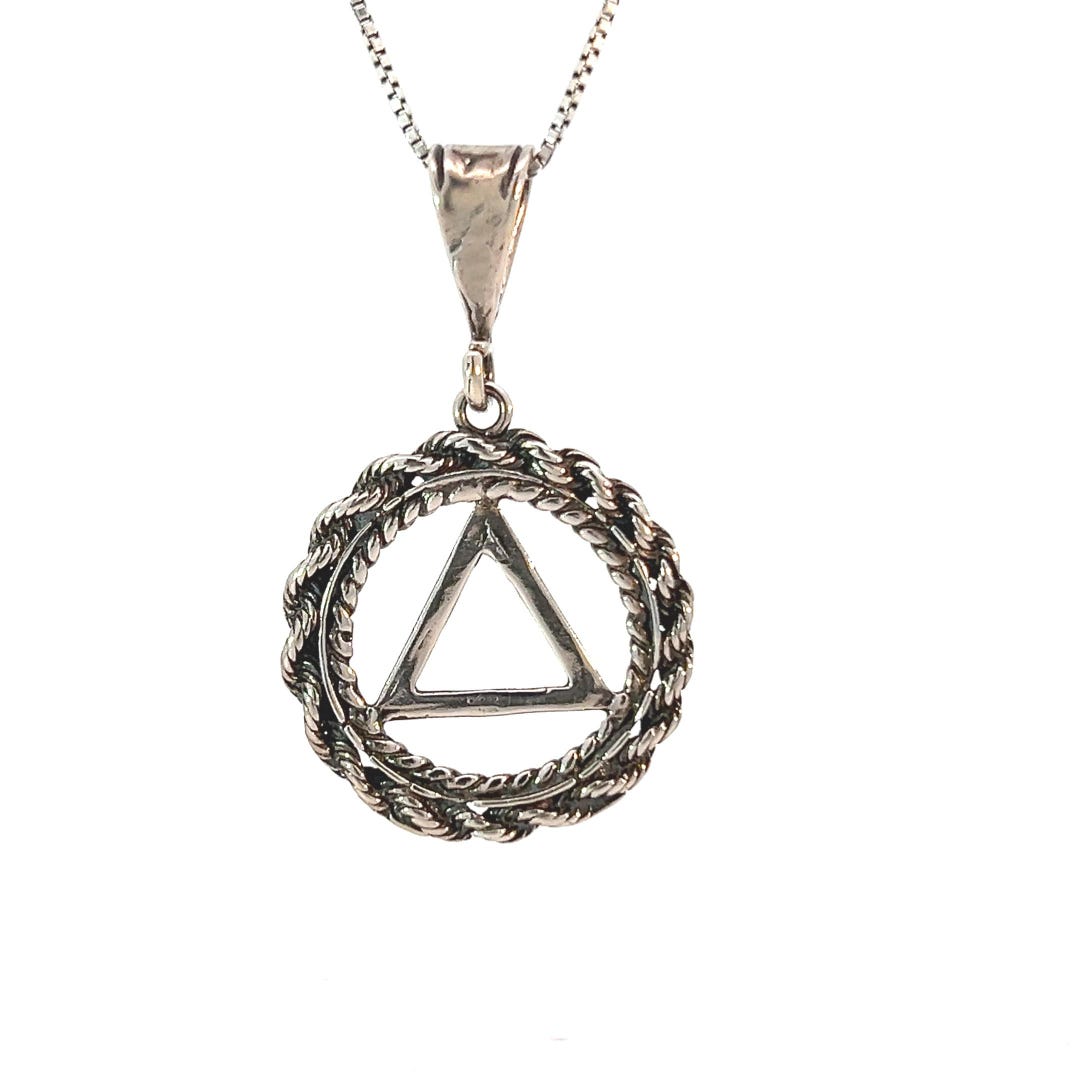 Anonymous Chain AA Pendant | Alcoholics Anonymous Jewelry, Recovery Jewelry, .925 ...