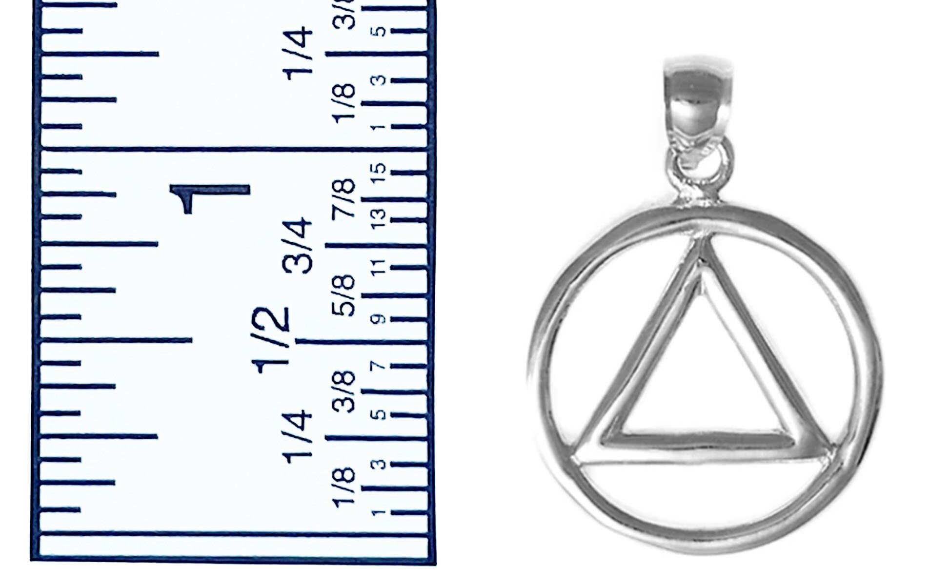 Anonymous Chain Alcoholics Anonymous Sterling Silver AA Symbol Pendant | Chain Sold ...