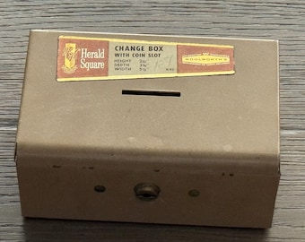 Vtg Rockaway Metal Herald Square Woolworth Woolco Change Box W/ Coin Slot Rare