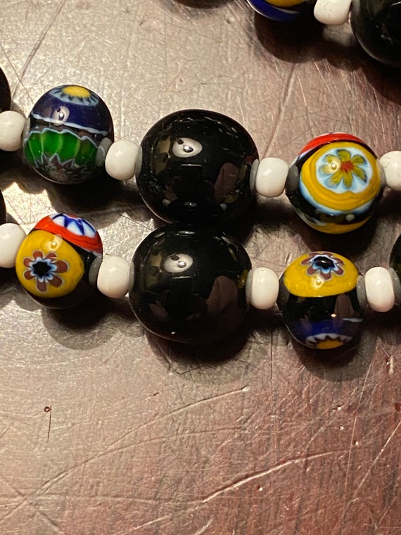 Miriam Haskell - Signed - Black Venetian Glass Be… - image 2