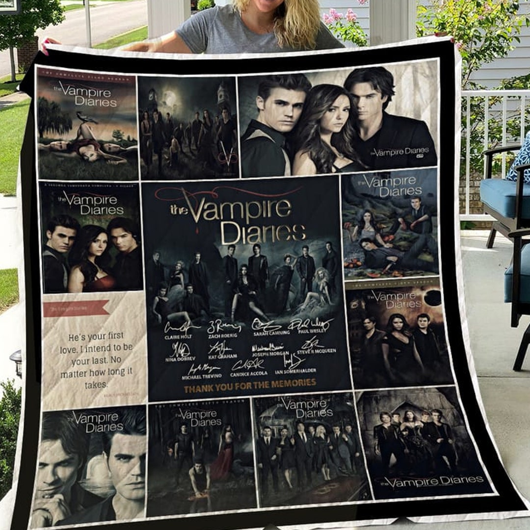 TVD Signature Blanket Damon Salvatore TVD Blanket Stefan Etsy