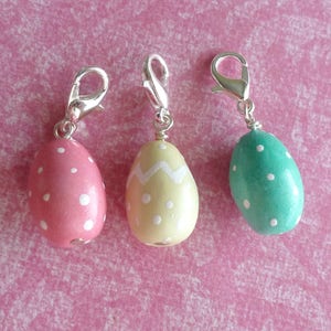 Easter Eggs Miniature Food Jewelry Clay Jewelry Easter Egg Charm Set Polymer Clay