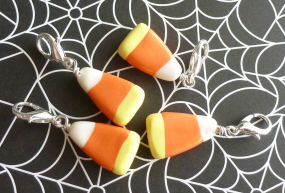 Candy Corn Charm: Handmade Polymer Clay Halloween Jewelry