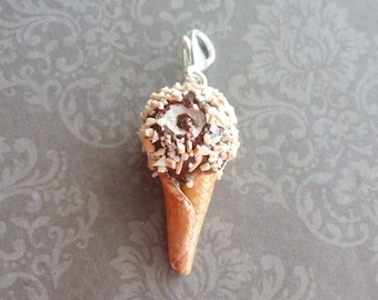 Ice Cream Cone Charm Miniature Food Jewelry Polymer Clay Ice Cream Handmade Charms