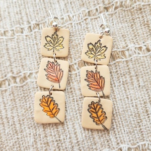 Fall Earrings,Maple Leaf Earrings,Fall Jewelry,Dangle Earrings,Hypoallergenic Earrings