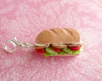 Charms Miniature Food Jewelry Submarine Sandwich Gifts for Her Polymer Clay Jewelry