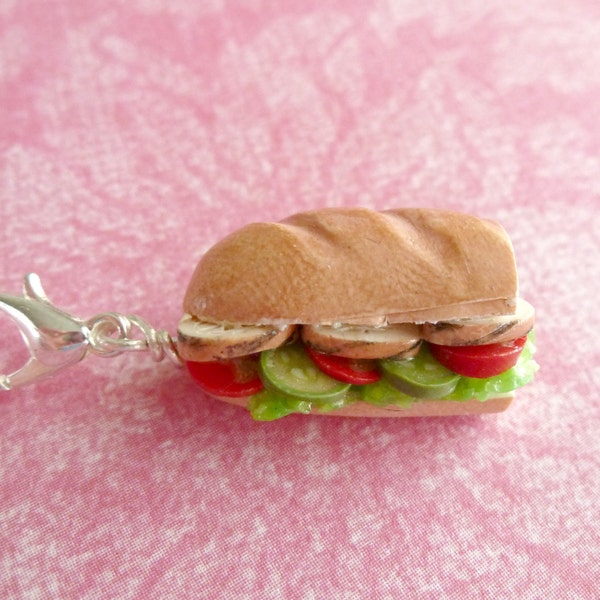 Charms Miniature Food Jewelry Submarine Sandwich Gifts for Her Polymer Clay Jewelry