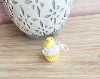 Easter Cupcake Charm,Miniature Food Jewelry,Polymer Clay Jewelry,Food Charms