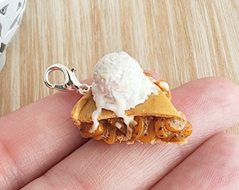Apple Pie Charm, Miniature Food Jewelry,Polymer Clay Jewelry,Food Charms,Food Gifts