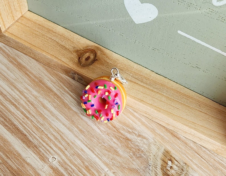 Donut Charm Handmade Jewelry Polymer Clay Jewelry Charms Pendants Handmade Gifts image 3