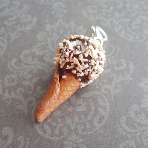 Ice Cream Cone Charm Miniature Food Jewelry Polymer Clay Ice Cream Handmade Charms image 3