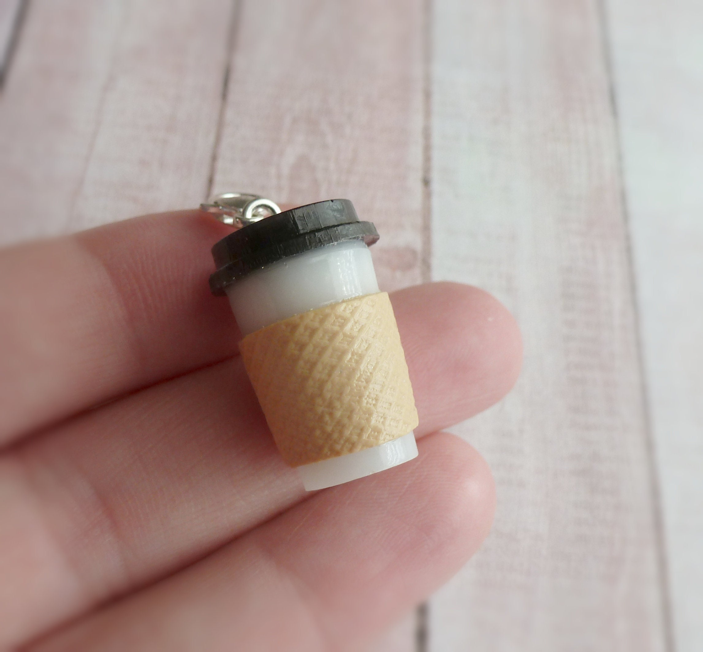 Coffee To-Go Tumbler Miniature Food Jewelry Coffee Gifts Polymer Clay Stitch Marker Resin Charm Handmade Jewelry