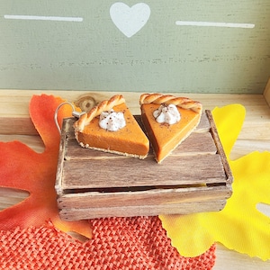pumpkin pie earrings/miniature food jewelry/holiday earrings