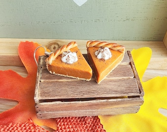 Kürbis Kuchen Ohrringe/Miniatur Essen Schmuck/Urlaub Ohrringe