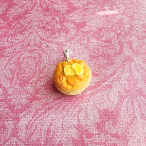 Dije de galleta con mantequilla, joyería de comida en miniatura, joyería de arcilla polimérica, dijes de comida, comida falsa, joyería hecha a mano