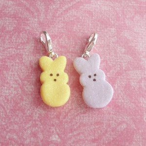 Marshmallow Easter Bunny Miniature Food Jewelry Polymer Clay Jewelry Handmade Jewelry
