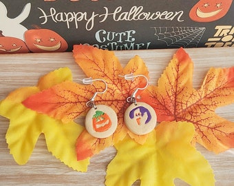 Halloween sugar cookie earrings/handmade jewelry/dangle earrings