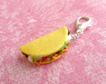 Taco Charm Miniature Food Jewelry Polymer Clay Charms Handmade Jewelry