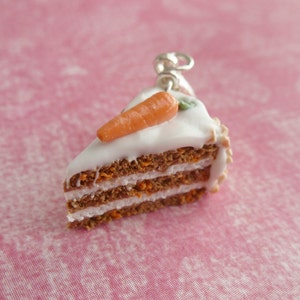 Carrot Cake Miniature Food Jewelry Charms Gifts for Her Polymer Clay Charms Charm Bracelet