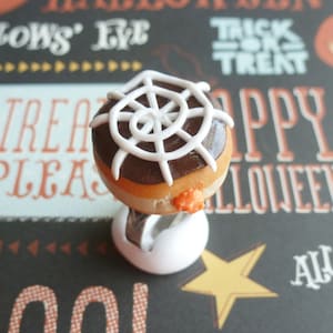 Halloween Donut Ring Fall Miniature Food Jewelry Statement Ring Polymer Clay Jewelry