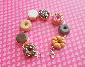 Donut Charm Bracelet Handmade Jewelry Polymer Clay Jewelry Handmade Gifts