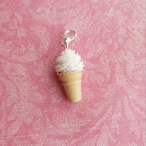 Polymer Clay Eis Waffel Charme Miniatur Essen Schmuck Ton Schmuck Essen Charms Handgemachter Schmuck Vanilleeis