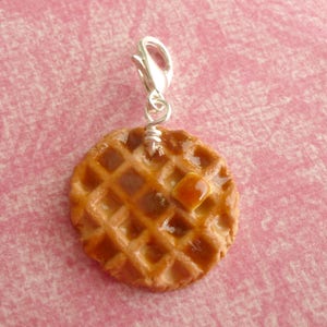 waffle charm,miniature food jewelry,polymer clay charms,food charms,handmade jewelry