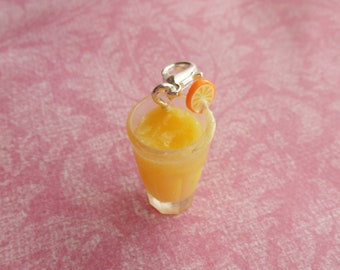 Orange Juice Charm Miniature Food Jewelry Resin Jewelry Polymer Clay Jewelry Stitch Marker Handmade Jewelry