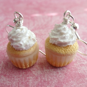 Vanilla Cupcake Earrings Miniature Food Jewelry Cupcake Jewelry Polymer Clay Cupcake