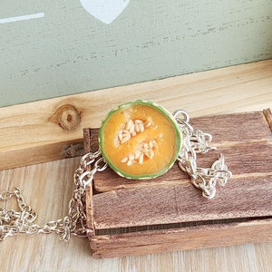 cantaloupe charm necklace/handmade gifts for women
