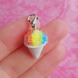 Snow Cone Charm Handmade Jewelry Polymer Clay Jewelry Handmade Gifts Miniature Food Jewelry Charms Pendants