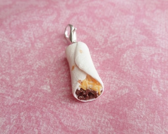 Burrito Charm Miniature Food Jewelry Clay Jewelry Food Charms Polymer Clay Jewelry Handmade Jewelry