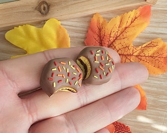 Fall Snack Cake Earrings,Miniature Food Jewelry,Handmade Polymer Clay Jewelry