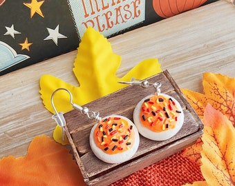 halloween sugar cookies/handmade polymer clay earrings