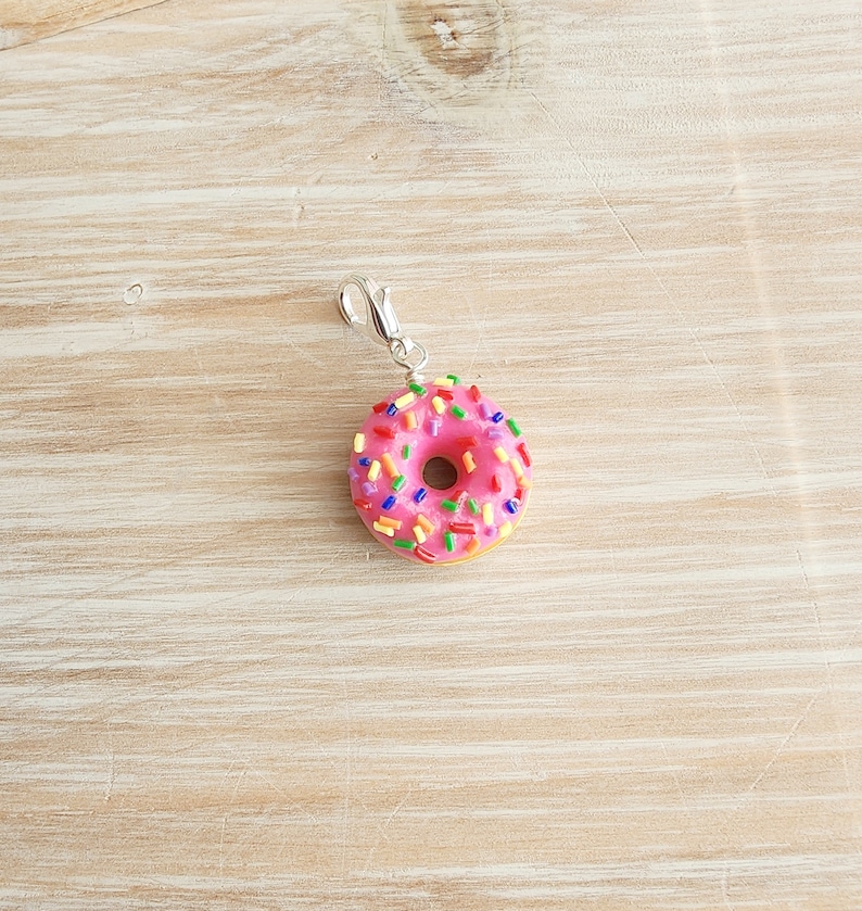 Donut Charm Handmade Jewelry Polymer Clay Jewelry Charms Pendants Handmade Gifts image 4