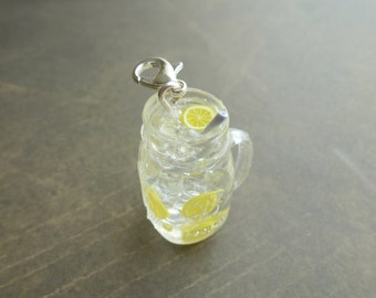 lemon water charm/summer jewelry/handmade charm